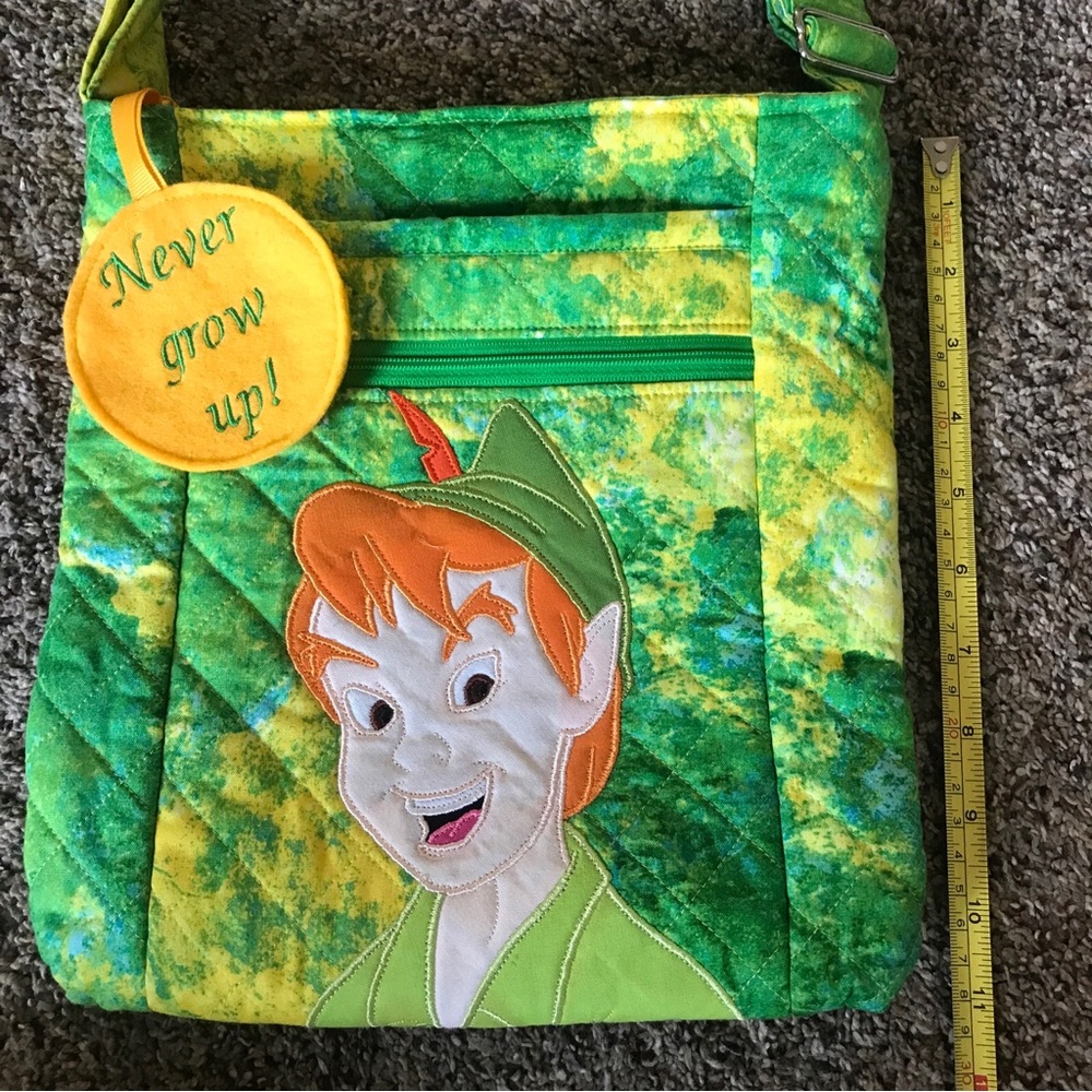 Quilted Peter Pan crossbody shoulder handbag purse Disney - Picture 2 of 9